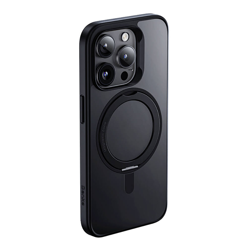 Benks Pop Stand iPhone 15 Pro Max M-safe Şarj Özellikli 360° Dönebilen Kılıf Benks Pop Stand iPhone 15 Pro Max M-safe Şarj Özellikli 360° Dönebilen Kılıf